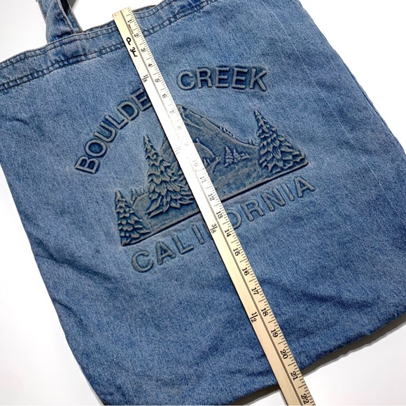 Vintage Boulder Creek California 90’s Denim Tote Bag Made in USA Nature - Picture 4 of 4